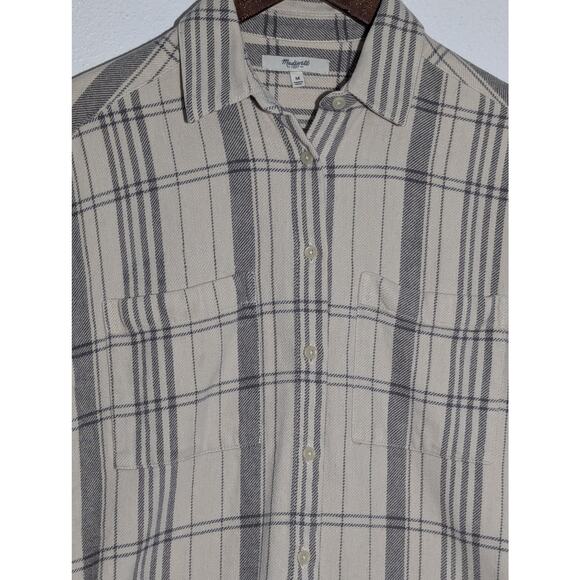 Madewell Flannel Button-Up Shirt in Plaid with Pockets Size M - Picture 2 of 6